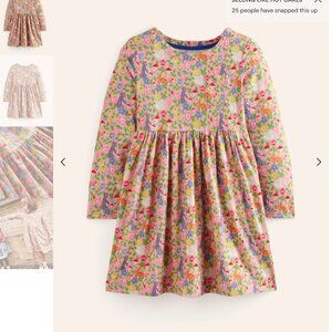 Long-Sleeved Fun Jersey Dress Vintage Pink Bunny Field